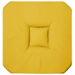 1001KDO POUR LA MAISON Coussin Galette De Chaise 4 Rabats 36 X 36 Cm Jaune