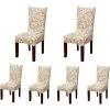 BENOBBY KIDS 6 X Housse De Chaise De Salle à Manger Courte En élasthanne Doux Et Extensible Avec Motif Imprimé, Housse De Siège De Chaise De Banquet Pour La Cérémonie De Mariage à La Maison -banc et tabouret Soldes Boutique 55512639 1
