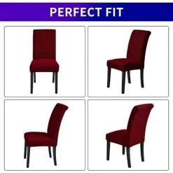 BENOBBY KIDS Housse De Chaise élastique De Salle à Manger 2 Pièces, Housse De Chaise De Salle à Manger Amovible Et Lavable, Housse De Chaise De Salle à Manger, Parfaite Pour La Décoration De La Maison Et Des Banquets (Dahlia Rouge, Lot De 2) -banc et tabouret Soldes Boutique 55512892 4