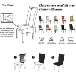 ECHOO Grande Housse De Chaise De Salle à Manger Jacquard Extensible(Jade,2 Pièces) -banc et tabouret Soldes Boutique 55535461 4