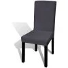 INLIFE Housse De Chaise Droite Extensible 6 Pcs Anthracite -banc et tabouret Soldes Boutique 55638598 1