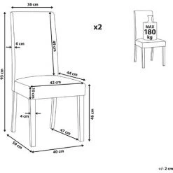BELIANI Chaise De Salle à Manger En Cuir Vielli Marron - Marron -banc et tabouret Soldes Boutique 5573224 3