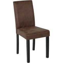 BELIANI Chaise De Salle à Manger En Cuir Vielli Marron - Marron -banc et tabouret Soldes Boutique 5573224 4