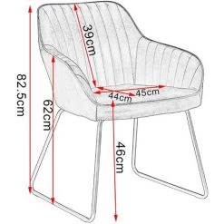 WOLTU Chaises De Salle à Manger. Siège Rembourrée En Velours. Chaises De Cuisine. Pieds En Métal. 45x44x82.5cm. Bleu -banc et tabouret Soldes Boutique 55770080 3