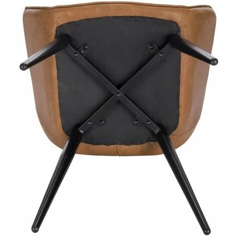 WOLTU Chaise De Salle à Manger Assise En Similicuir Chaise De Cuisine Avec Accoudoirs Pied En Métal. Brun - Brun 6 WOLTU Chaise De Salle à Manger Assise En Similicuir Chaise De Cuisine Avec Accoudoirs Pied En Métal. Brun - Brun – Image 4