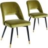 NATACHA.B 2 Chaises En Velours Design Détroit | Vert - Vert -banc et tabouret Soldes Boutique 55779109 1
