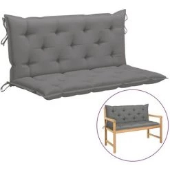 Hommoo Coussin De Balancelle Gris 120 Cm Tissu