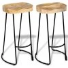 VidaXL Tabourets De Bar 2 Pcs Bois De Manguier Massif - Multicolore -banc et tabouret Soldes Boutique 5587381 1