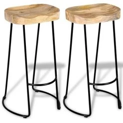 VidaXL Tabourets De Bar 2 Pcs Bois De Manguier Massif - Multicolore 9 VidaXL Tabourets De Bar 2 Pcs Bois De Manguier Massif - Multicolore -banc et tabouret Soldes Boutique 5587381 3