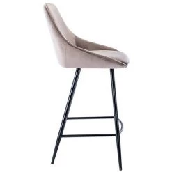 VENTE-UNIQUE.COM Lot De 2 Tabourets De Bar - Velours - Taupe - MASURIE - Taupe 11 VENTE-UNIQUE.COM Lot De 2 Tabourets De Bar - Velours - Taupe - MASURIE - Taupe -banc et tabouret Soldes Boutique 55881545 5