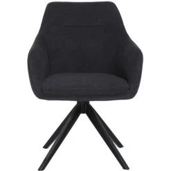 VENTE-UNIQUE.COM Chaise MUSE - Avec Accoudoirs - Tissu - Anthracite - Gris Anthracite -banc et tabouret Soldes Boutique 55881955 2