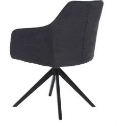 VENTE-UNIQUE.COM Chaise MUSE - Avec Accoudoirs - Tissu - Anthracite - Gris Anthracite -banc et tabouret Soldes Boutique 55881955 4