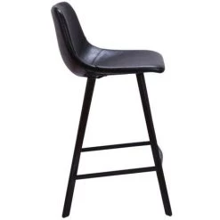 VENTE-UNIQUE.COM Lot De 2 Tabourets De Bar MADERE - Simili - Noir - Noir -banc et tabouret Soldes Boutique 55884694 4