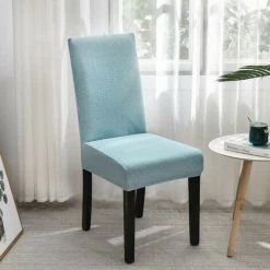 ILOVEMILAN Housse De Chaise Imperméable En Seersucker Avec Chaise De Salle à Manger En Polaire élastique Pour La Maison De Banquet De Fête D'hôtel De Restaurant (bleu)
