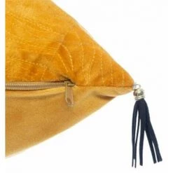 Coussin Ameublement Velours 40x40cm Jaune Ocre FUIENKO -banc et tabouret Soldes Boutique 56062544 3