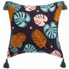Coussin Déhoussable Imprimé Et Brodé 40 X 40 Cm Collection Jungle Pop Feuillage FUIENKO -banc et tabouret Soldes Boutique 56063747 1
