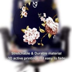 BENOBBY KIDS Housse De Chaise De Bureau Imprimée, Housse De Chaise D'ordinateur Élastique Housse De Chaise De Patron Universelle Housse De Chaise À Dossier Haut De Style Simple Moderne - Pivoine,Large -banc et tabouret Soldes Boutique 56070218 4