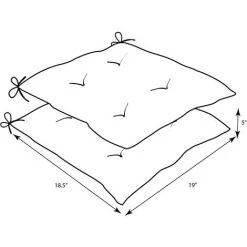 BENOBBY KIDS Coussin Extérieur/intérieur En Lin (dos Carré), Coussin 19 X 18,5 Po (~48,3 X 47 Cm), Bleu Ethnique, Paquet De 2 -banc et tabouret Soldes Boutique 56071359 4