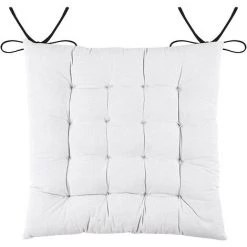 LOVELY CASA Lot De 4 Galettes De Chaise 16 Points 40x40 Quadro Bleu Coton - Bleu -banc et tabouret Soldes Boutique 56073958 3