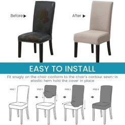 PERLE RARE Housse élastique Pour Chaises à Haut Dossier - Pour Salle à Manger, Décoration De Fête, Mariage, Banquet -banc et tabouret Soldes Boutique 56095804 3