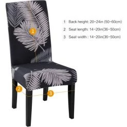 PERLE RARE Housse De Chaise Élastique Extensible Chaise Décor Salle à Manger Maison Hôtel Mariage Réunion (Feuille De Palmier Gris,4) 9 PERLE RARE Housse De Chaise Élastique Extensible Chaise Décor Salle à Manger Maison Hôtel Mariage Réunion (Feuille De Palmier Gris,4) -banc et tabouret Soldes Boutique 56095816 3