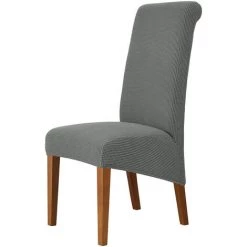 PERLE RARE Housse De Chaise De Salle A Manger 4 Pcs Chaise Housse De Protection, Couvre-siège élastique De Protecteur De Chaise Pour La Décoration De Fête De Banquet De Mariage (Gris ,4 Pièces)