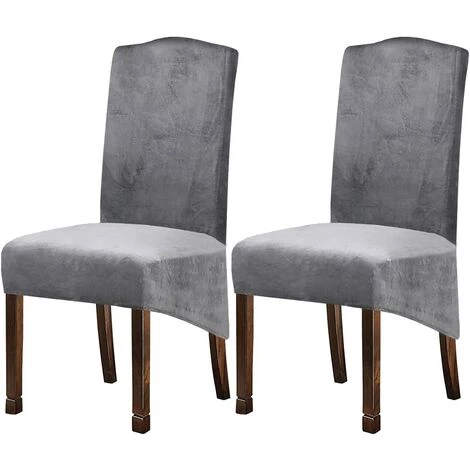 PERLE RARE Extensibles Housses De Chaise En Pour Chaises De Salle à Manger, Grande Chaises Hautes En Spandex, Housses De Protection Avec élastique(gris, Set Of 2) 3 PERLE RARE Extensibles Housses De Chaise En Pour Chaises De Salle à Manger, Grande Chaises Hautes En Spandex, Housses De Protection Avec élastique(gris, Set Of 2)