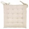 Coussin De Chaise 38 X 38 X 3 Cm Avec Liens Et 16 Coutures Matière Recyclée Beige Uni 38 X 38 Cm Ecru FUIENKO -banc et tabouret Soldes Boutique 56121660 1