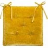 FUIENKO Coussin De Chaise En Velours De Coton - 38 X 38 Cm - Jaune Ocre -banc et tabouret Soldes Boutique 56121732 1