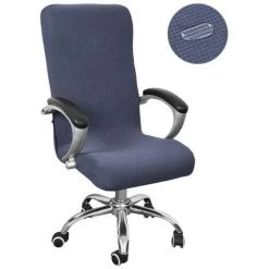 LUCKY-88 Housse De Chaise Pivotante De Bureau, Housse De Chaise D'ordinateur, Tissu De Housse De Siège, Housse De Chaise (gris Foncé, Petite Taille (45-55CM) Taille S)