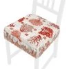 EMMEVI Coussin Pour Chaise En Coton Amovible Lavable Bande Élastique Corail -banc et tabouret Soldes Boutique 56382565 1