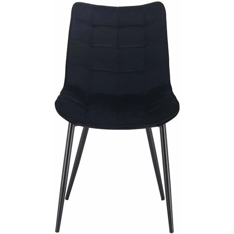 WOLTU Lot De 2 Chaises De Salle à Manger. Chaise De Cuisine. Siège En Velours. Pieds En Métal. Noir 4 WOLTU Lot De 2 Chaises De Salle à Manger. Chaise De Cuisine. Siège En Velours. Pieds En Métal. Noir – Image 2