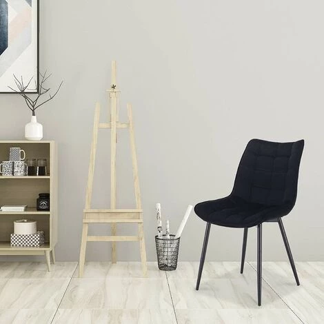 WOLTU Lot De 2 Chaises De Salle à Manger. Chaise De Cuisine. Siège En Velours. Pieds En Métal. Noir 5 WOLTU Lot De 2 Chaises De Salle à Manger. Chaise De Cuisine. Siège En Velours. Pieds En Métal. Noir – Image 3