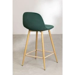 Lot De 2 Tabourets Hauts En Velours Glamm SKLUM Velours - Acier Bois Naturel Vert Jungle - ↑65 Cm Bois Naturel Vert Jungle -banc et tabouret Soldes Boutique 56644048 5