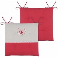 Lot De 4 Galettes De Chaise 38x38 Rouge FUIENKO -banc et tabouret Soldes Boutique 56693185 3