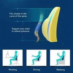 Doux Coussin De Dos En Mousse À Mémoire De Forme Dos Taille -BLEU FUIENKO -banc et tabouret Soldes Boutique 56693206 3