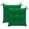Coussins De Chaise 2 Pcs Vert 40x40x7 Cm Tissu FUIENkO