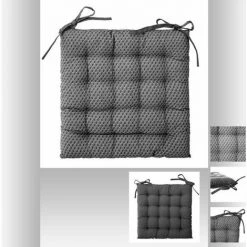 Lot De 2 Galettes De Chaise - 38 X 38 Cm. - Gris FUIENKO -banc et tabouret Soldes Boutique 56693824 4