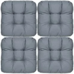 Coussin De Chaise 38x38x8cm - Lot De 4 Gris - Coussins De Chaise Intérieur & Extérieur - Doux Et Confortable FUIENKO -banc et tabouret Soldes Boutique 56694063 3