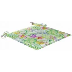 Lot De 2 Coussins Pour Chaise De Jardin - Coussin D'assise Pour Chaise D'Extérieur - Motif Feuille 50x50x4cm Superbe Tissu FUIENKO