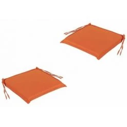 Coussin D'extérieur, Lot De 2, Pour Fauteuil Pliant De Jardin Standard Couleur Orange | Dimensions : 40x42x4cm FUIENKO