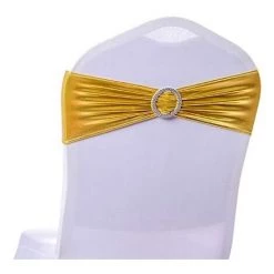 BENOBBY KIDS Housse De Chaise élastique Boucle De Ceinture Curseur Ceinture Nœud Décorations De Fête De Mariage 10 Pièces (or Métallique) -banc et tabouret Soldes Boutique 56861718 3