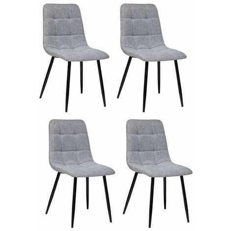 ATMOSPHERA, CRATEUR D'INTRIEUR Lot De 4 Chaises Design "Sirac" 83cm Gris Clair 3 ATMOSPHERA, CRATEUR D'INTRIEUR Lot De 4 Chaises Design "Sirac" 83cm Gris Clair
