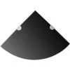 NOVA Étagère D'angle 2 Supports Chromés De Pc Et Divers Verre Noir Étagères D'angle 2 Pcs Et Supports Chromés Verre Noir 25x25 Cm Taille : 25x25 Cm