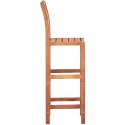 NOVA Chaises De Bar En Bois Solides Acacia Naturelles Avec Divers Morceaux En Arrière Chaises De Bar 2 Pcs Bois D'acacia Solide Des Modèles : 2 Pcs -banc et tabouret Soldes Boutique 57095658 4