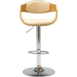 NOVA Tabouret De Bar En écot-cuir Et Bois Plié Avec Des Repres De Bases De Pied De Style Moderne Tabouret De Bar Crème Bois Courbé Et Similicuir Couleur : Crème Et Brun Clair -banc et tabouret Soldes Boutique 57095669 2