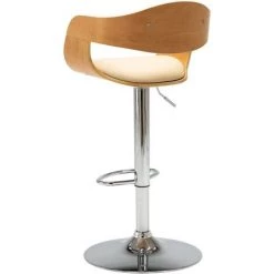 NOVA Tabouret De Bar En écot-cuir Et Bois Plié Avec Des Repres De Bases De Pied De Style Moderne Tabouret De Bar Crème Bois Courbé Et Similicuir Couleur : Crème Et Brun Clair -banc et tabouret Soldes Boutique 57095669 4