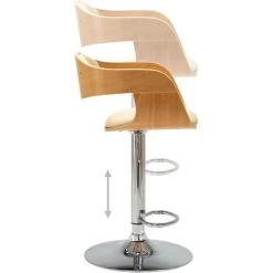 NOVA Tabouret De Bar En écot-cuir Et Bois Plié Avec Des Repres De Bases De Pied De Style Moderne Tabouret De Bar Crème Bois Courbé Et Similicuir Couleur : Crème Et Brun Clair -banc et tabouret Soldes Boutique 57095669 5