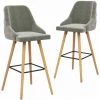 NOVA 2 Chaises De Bar PC En Velours Avec Repose-pieds Et Dossiers De Différentes Couleurs Tabourets De Bar 2 Pcs Gris Clair Velours Couleur : Gris Clair -banc et tabouret Soldes Boutique 57095999 1