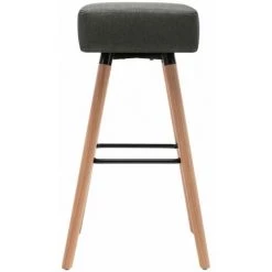 NOVA Tabouret De Tissu Et De Bois Et Chaise De Conception En Bois Haute Différentes Couleurs Chaise De Bar Gris Foncé Tissu Couleur : Gris Foncé -banc et tabouret Soldes Boutique 57096815 3